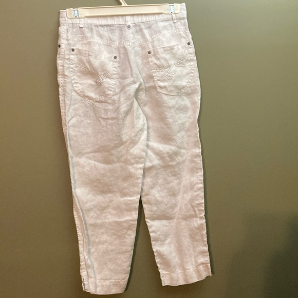Brand Unknown White Linen Capris - Picture 4 of 6